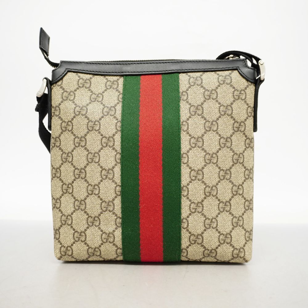 Gucci Hardware Shelly Supreme Beige Black Silver GG Shoulder Bag - Picture 6 of 6